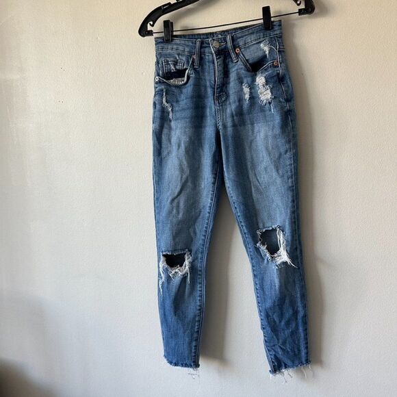 Wild Fable High Rise Distressed Skinny Jeans - Size 00 - Picture 7 of 10